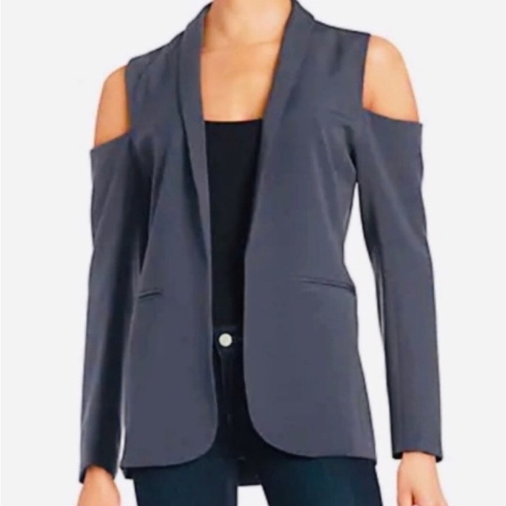 Halston Heritage Charcoal Open Shoulder Blazer
